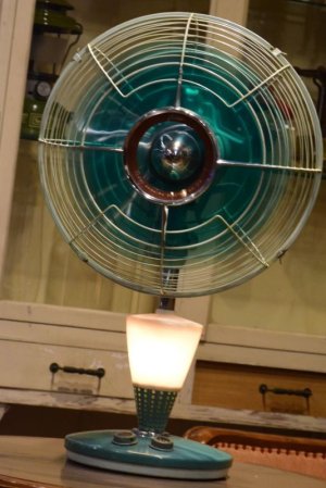 画像1: 東芝　ランプ付き　扇風機 昭和レトロ　ファン ビンテージ扇風機