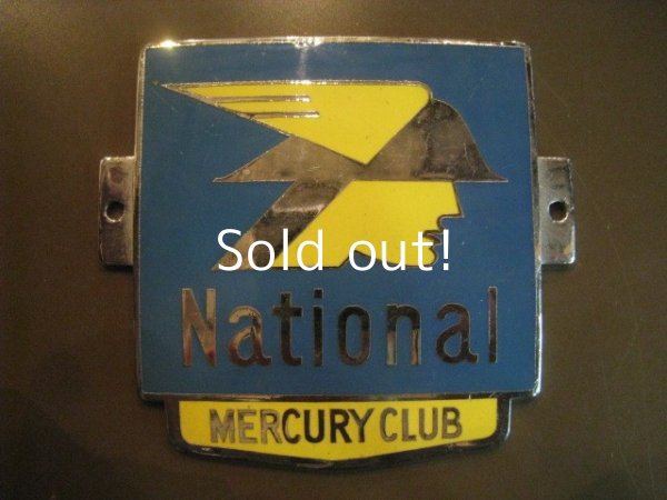 画像1: NATIONAL　MERCURY CLUB　ビンテージカーバッジ　　　　　　　　　　　　　　　　　　　　　　　