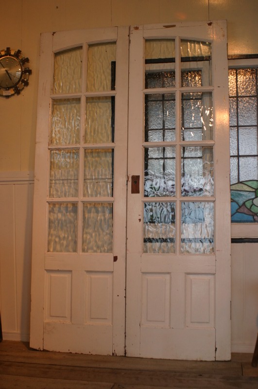 画像: イギリス、アンティーク木製ペアドア、2枚扉