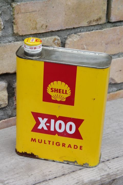 画像: SHELL　シェル　X-100　ビンテージオイル缶　　　　　　　　　　　　　　　　　　　　　　　　　　　　　　　　　　　　　　　