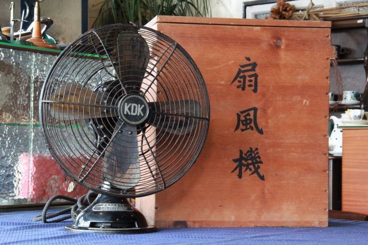 川北電気製作所”KDK” ビンテージ扇風機 レトロファン 木箱付 - BURN-UPS!