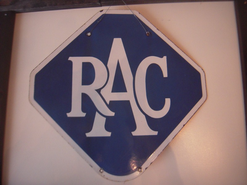 RAC サイン ホーロー 看板 両面 Royal Automobile Club 49X49.8cm-