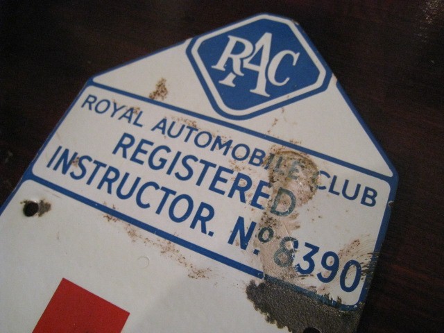 画像: RAC インストラクターナンバープレート　　　　　　　　　　　　　　　　　　　　　　　　